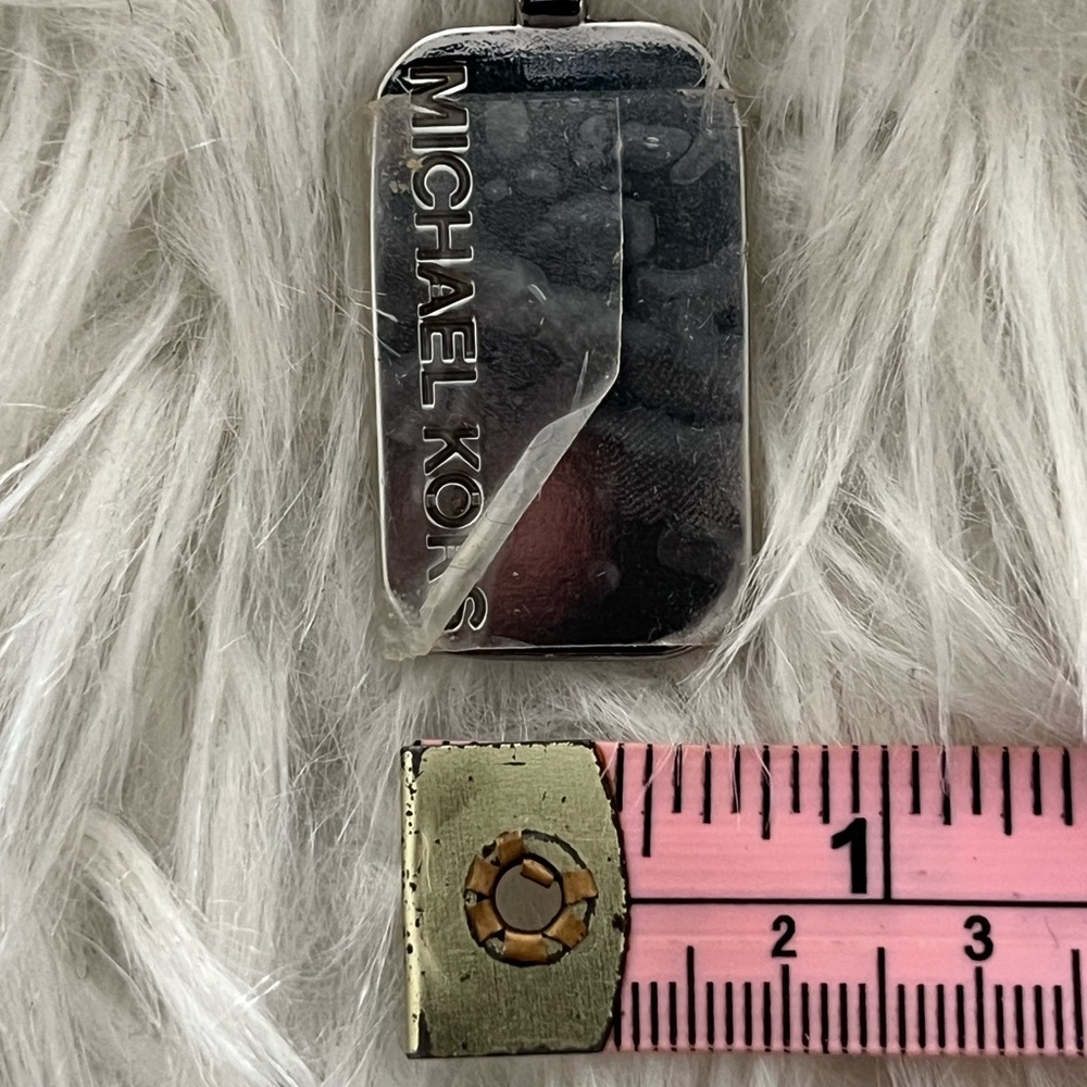 Michael Kors Silver Rectangular Keychain Pendant - image 4